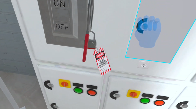 VR screenshot van LOTOTO procedure. Toont detail van de simulatie